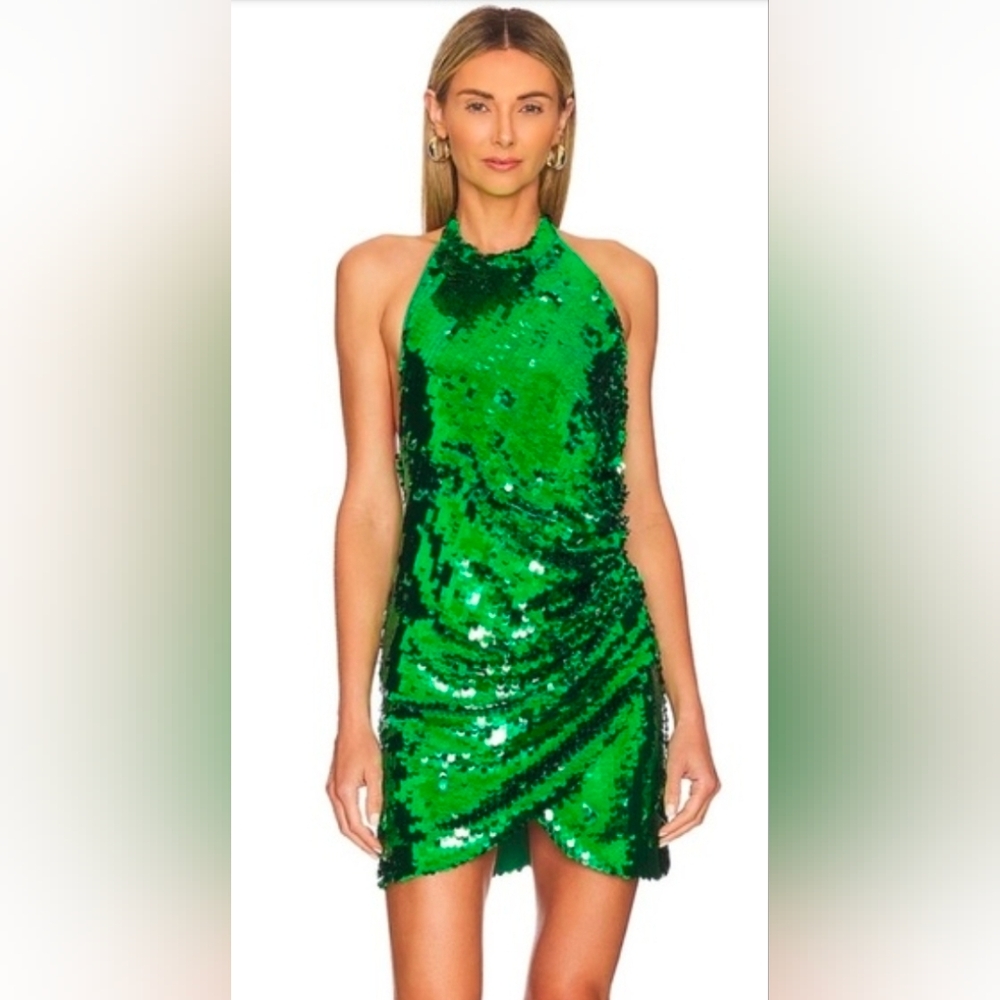 Ronny Kobo Collection Green Sequin Mini Dress